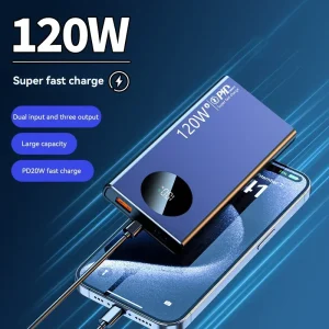 Lenovo 50000mAh Sleek and Portable Power Bank with 120W Super Fast Charging for iPhone and Android Devices