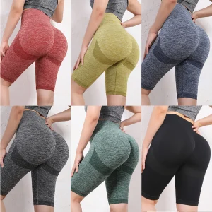 Women’s High Waist Yoga Shorts with Tummy Control and Butt Lifting Ruched Design for Gym Workout and Compression