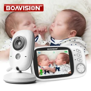 Wireless 2.4G Video Baby Monitor with 3.2-Inch LCD Screen, 2-Way Audio Talk, Night Vision, Temperature Monitoring and 24 Hours Battery Life