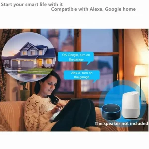 Voice Activated WIFI Garage Door Controller with Alexa and Google Home Compatibility for Smart Home Automation