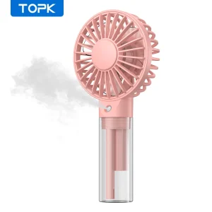 Rechargeable Personal Misting Fan with 2000mAh Battery and 3 Speeds, Portable Handheld Spray Water Mist Fan for Outdoor and Indoor Use