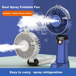 Portable Mini Handheld Water Mist Fan with 6 Speeds, Rechargeable USB Fan for Indoor and Outdoor Travel