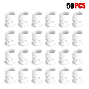 Professional Tattoo Accessories: 50PCS Disposable Ink Cup Containers with Skull Caps for Permanent Makeup and Tattoo Pigment Holding and Storage