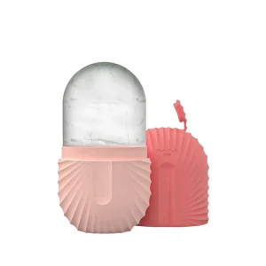 Ice Facial Massager Tool for Lifting and Smoothing Skin, Non-Stick Washable Silicone Face Roller with Compact Storage