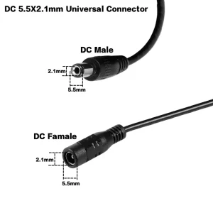 10 Meter Long DC Power Extension Cable for Audio Security Cameras and IP Cameras