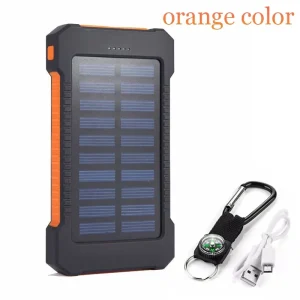 Solar Powered 200000mAh Portable Power Bank with Fast Charging, SOS Flashlight, and Wide Compatibility for iPhone, Samsung, HTC, Motorola, and More