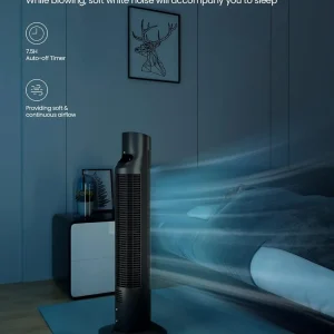 Portable Floor Bladeless Standing Fan with 7.5H Timer, 3 Speeds and 3 Modes, Ideal for Indoor Cooling and Air Circulation