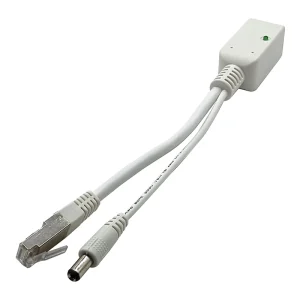 PoE Splitter Cable for IP Surveillance Cameras, 9-48V Input, Plug-and-Play Installation, 1000Mbps Ethernet Connection