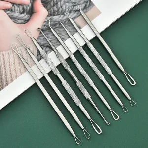 Stainless Steel Dual Head Acne Needle Extractor for Removing Blackheads Whiteheads and Pimples with Comfort Grip Handle