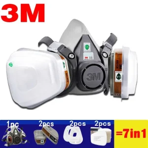 3M 6200 Half Mask Respirator with Cartridges and Filters for Organic Vapor Protection