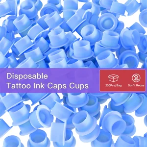 200 Count Silicone Tattoo Ink Cap Containers Disposable Permanent Makeup Pigment Holders for Tattoo Studio Supplies