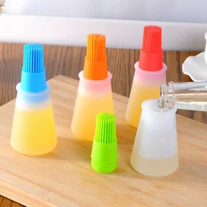 Outdoor and Indoor Cooking Made Easy: Silicone BBQ Oil Bottle with Brush for Versatile Use