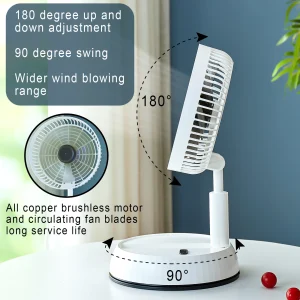 Rechargeable Wireless Floor Standing Fan with USB Remote Control for Indoor and Outdoor Use