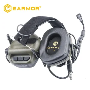 Earmor M32 MOD4 Tactical Headphones with Microphone and 360° Rotation Bracket Kit for FAST Helmet and M-LOK ARC Helmet