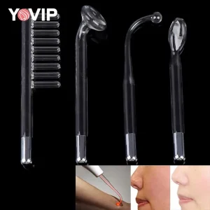 Professional Facial Rejuvenation Acne Treatment Device High Frequency Electrotherapy Wand with 4 Interchangeable Glass Tube Electrodes for Face and Body Beauty Therapy