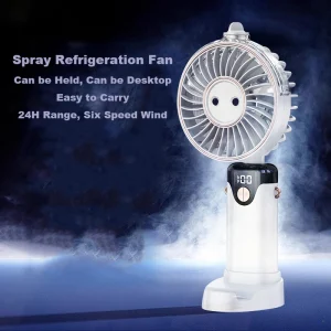 Rechargeable 6-Speed Handheld Misting Fan with Water Spray, Compact Portable Fan for Hot Summer Days