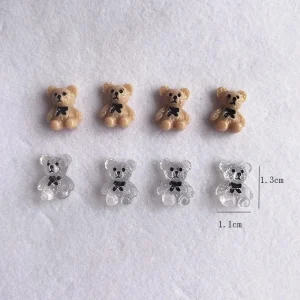 Cute Bear Shaped Nail Art Charms for DIY Manicure and Nail Decorating