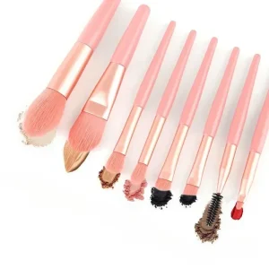 Soft Synthetic 8PCS Makeup Brushes Set for Eyeshadow Foundation Concealer Blush Beauty Cosmetic Tools with Storage Bag