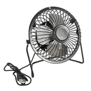 Portable 4-Inch USB Mini Fan with 360 Degree Rotatable and Silent Brushless Motor for Laptop Notebook Office Summer Cooling Solution