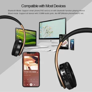 2023 Wireless Stereo Bluetooth Headphones with Mic for Smart Phone TV PC Tablet and Sports Music Lovers