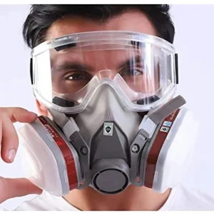 Professional Half Face Dust Mask Respirator for Painting Spraying Chemical Gas Filter Work Safety with 7-in-1 Organic Vapor Cartridge