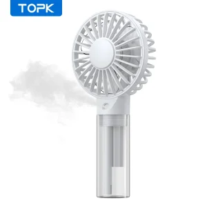 Long Lasting 2000mAh Battery Powered Foldable Mini Misting Fan with Brushless Motor and 3 Gears, Portable Handheld Personal Mister Fan