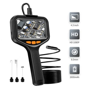 Industrial Grade 4.3-Inch LCD High-Definition 1080P IP67 Waterproof Borescope Camera for Pipe Sewer Inspection and Maintenance