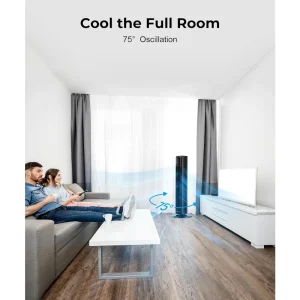 36-InchRemote Control Tower Fan with 4 Speeds, 4 Modes, and 12-Hour Timer for Effortless Bedroom Cooling