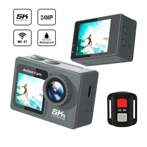 2024 Ultimate 5K 60FPS Wi-Fi Action Camera with 30m Waterproof Housing and Dual 2 Inch Screens for Wide Angle 170° Shooting