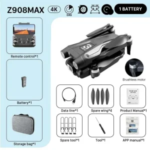 MINI Z908 Pro MAX Brushless Drone with 4K HD WIFI FPV Camera, Obstacle Avoidance and Automatic Lens Adjustment, Perfect for Aerial Photography and Videography