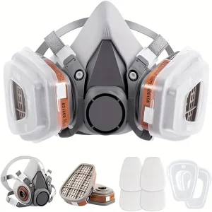 6200 Half Face Paint Spraying Respirator Mask with 7-in-1 Gas Filter for Organic Vapors Chemicals and Dust Protection