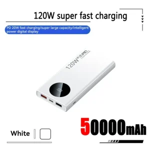 Mysterious Black+Ivory White Ultra-Compact 120W Fast Charging External Battery for Smartphone and Tablet