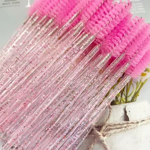 Individual Lash and Brow Comb, 5/50Pcs Disposable Eyelash Brush with Bendable Head for Precise Makeup and Lash Extension