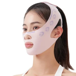 Pink Beauty Face Sleeping Mask V Shape Lifting Anti-Aging Chin Cheek Slimming Strap Band for Facial Care