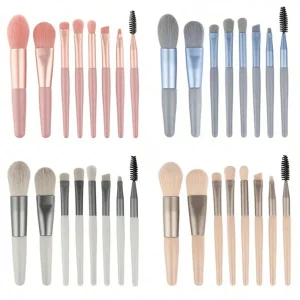 Professional 8 Piece Makeup Brush Set for Concealer, Blush, Loose Powder, Eye Shadow, Highlighter and Foundation Application