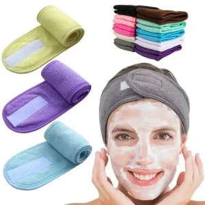 Adjustable Soft Terry Cloth Makeup Hair Bands for Women Girls Facial Spa Headbands