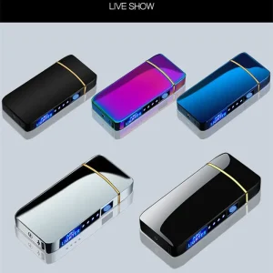 Durable and Reliable Rechargeable Electric Lighter with Touch Sensor, Double Arc Flameless Design, and Windproof Metal Construction for Everyday Use