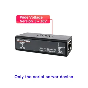 Industrial Wireless Wi-Fi Serial Server with Wide Voltage 9-36VDC Input, RS485 to Ethernet Modbus TCP Converter and Embedded Web Server