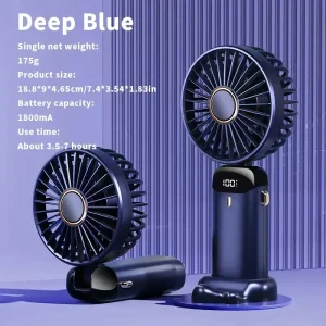 Multi-Functional 5 Speed USB Fan with Adjustable Head and LED Display Screen for Hot Summer Days