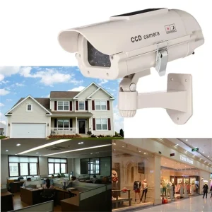 Simulation Solar Powered Dummy Waterproof Security Camera System for Home Office Security and Surveillance to Scare Away Thieves