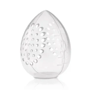 Pink White Beauty Egg Holder, Travel Makeup Sponge Storage Box with Hollow Design for Easy Drying and Hygiene