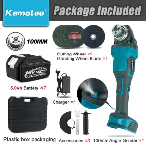 Grinder Angulares sin Escova de 3 Velocidades de 18500RPM para Batería de 18V de Makita, Herramienta de Corte de la Serie MT de Kamolee