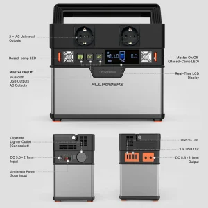 High Capacity 288Wh Portable Power Station with 300W AC Output, Pure Sine Wave Inverter, and Multi-Port Design for Charging Laptops, Phones, and More