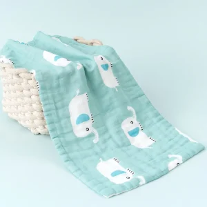 Soft and Absorbent 6-Ply Baby Towel for Bath Time, Feeding, and Gentle Skin Care