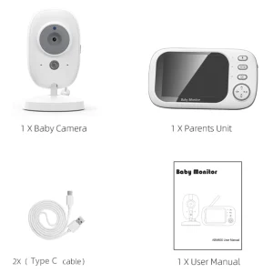 Wireless Security Camera Baby Monitor with 2.4G Rechargeable Battery, 2-Way Audio Talk, and High-Resolution 720P Video for Real-Time Monitoring