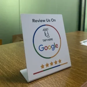 Google Review NFC Display Card Stand with Programmable 13.56Mhz Frequency and 14443A Protocol