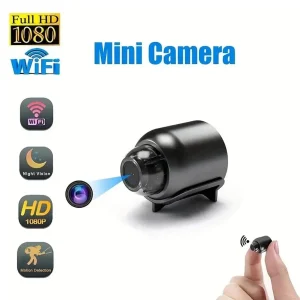 1080P HD Baby Monitor Camera with IR Night Vision, Motion Detection, and Wide Angle Lens for Home Security and Surveillance, Supports up to 128GB Micro SD Card