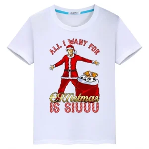 Cristiano Ronaldo Printed Kids Summer Wear – Short Sleeve White Tee Shirt for Active Boys and Girls