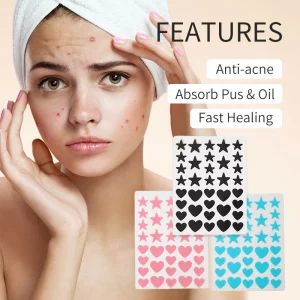 Invisible Acne Pimple Patch, Cartoon Design Hydrocolloid Stickers for Quick Healing and Makeup Concealer, Gentle and Non-Irritating