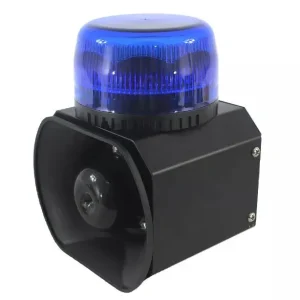 Multifunctional 8W LED Car Warning Beacon Light with 40W French Police Siren Sound Amplifier and Loudspeaker for Emergency Vehicle Alert Systems